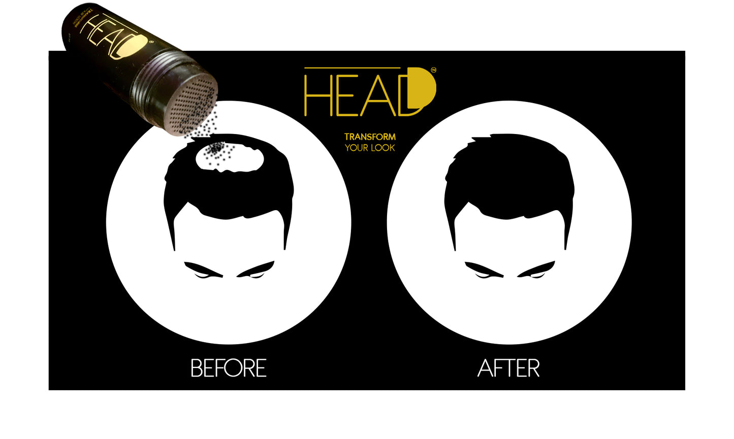 Headd covers hair thinning gaps for men in the most natural way, creating thicker looking hair without any clumps.